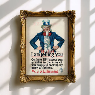 Vintage Uncle Sam World War I Army Poster
