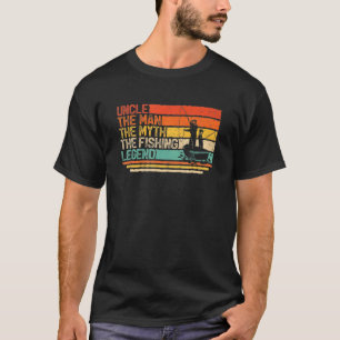 Vintage Uncle The Man Myth Fishing Legend Uncle Fa T-Shirt