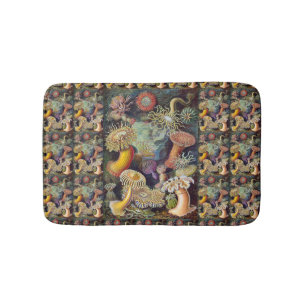 Vintage Underwater Sea Anemones by Ernst Haeckel Bath Mat