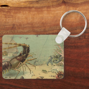 Vintage Underwater Sea Life, Animals in the Ocean Key Ring
