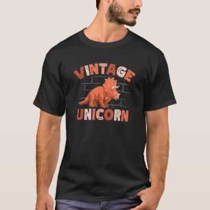 Vintage Unicorn Dinosaur Future Paleontology Trice T-Shirt