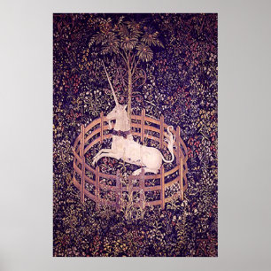 Vintage Unicorn In Captivity Tapestry Print