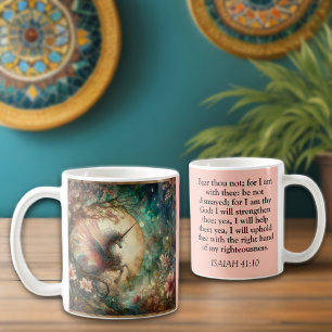 Vintage Unicorn Isaiah 41:10 Scripture Christian Coffee Mug