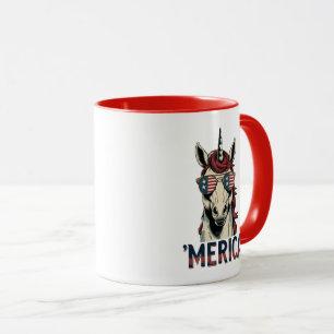 Vintage unicorn Merica 4th of july patriotic Mug