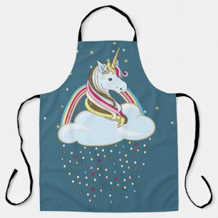 Vintage Unicorn: Rainbow Clouds Illustration Apron