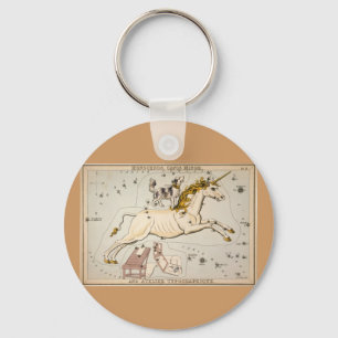 Vintage Unicorn Star Constellation  Map Key Ring