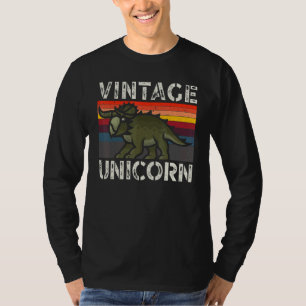 Vintage Unicorn Triceratops Dinosaur Prehistoric D T-Shirt