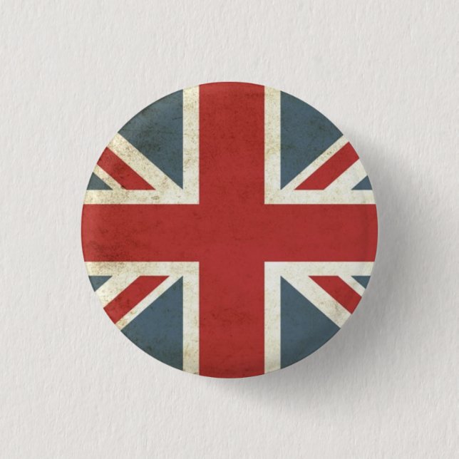 Vintage union jack 3 cm round badge (Front)