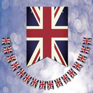 Vintage Union Jack, British Flag bunting UK banner