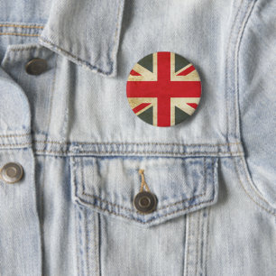 Vintage Union Jack British Flag Button