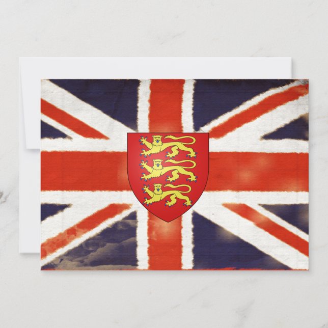 Vintage Union Jack Coat Of Arms Invitations (Front)