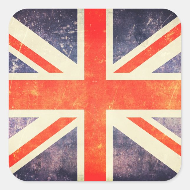 Vintage Union Jack flag Square Sticker (Front)