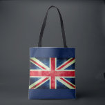 Vintage Union Jack Flag Tote Bag<br><div class="desc">Carry your stuff in style with the Vintage Union Jack Flag Tote Bag. The flag of Great Britain,  commonly known as the Union Jack or Union Flag,  is a maritime flag of Great Britain that was used from 1606 to 1801. Great for shopping,  school,  or just out and about!</div>