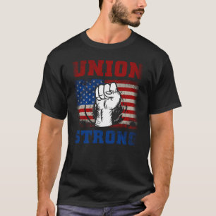 Vintage Union Strong American Flag Union Worker La T-Shirt