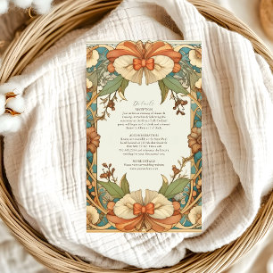 Vintage Unique Floral Art Nouveau Wedding Enclosure Card