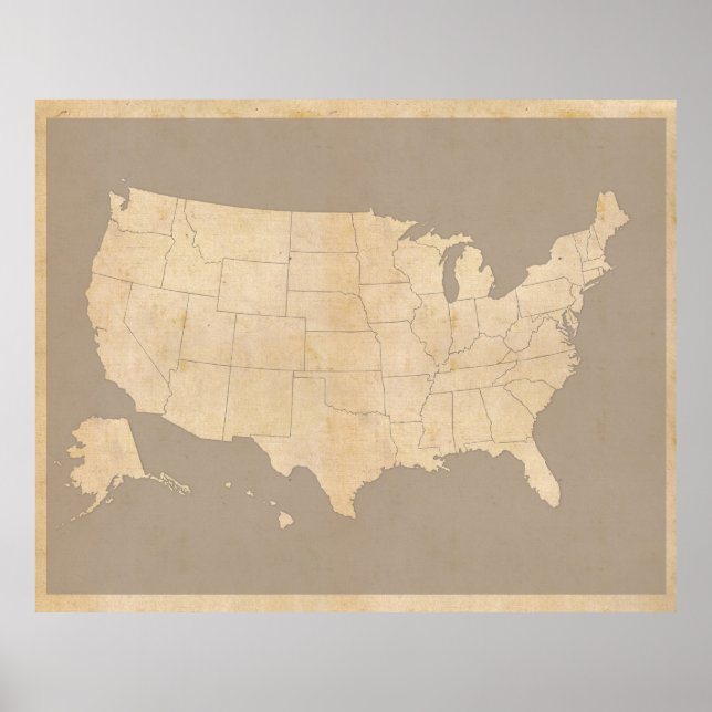 Vintage United States Map Poster (Front)