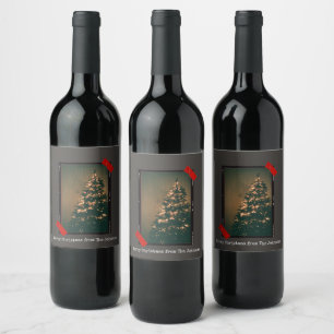 Vintage Upcycle Instant Photo Typewriter Christmas Wine Label