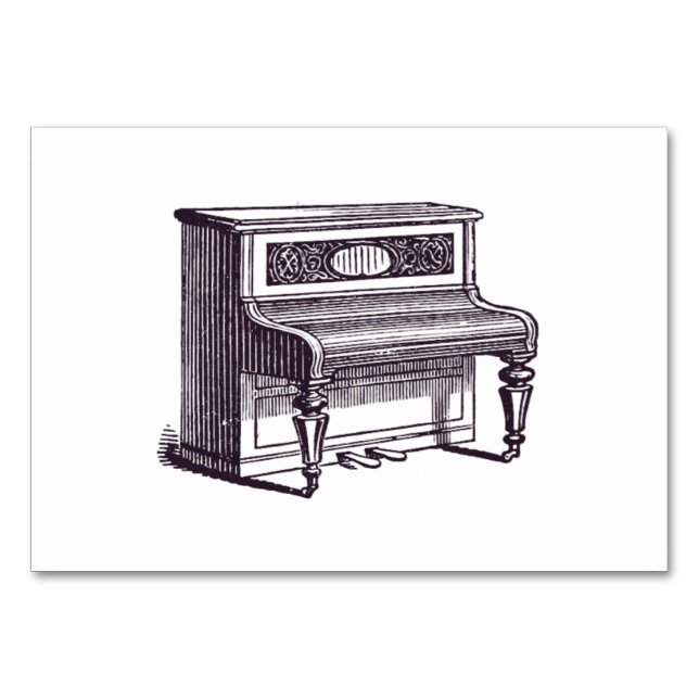 Vintage Upright Piano Table Number (Back)
