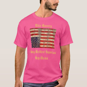 Vintage Upside Down American Flag Distressed T-Shirt