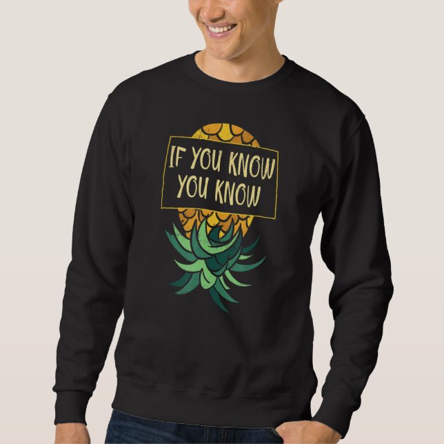 Vintage Upside Down Pineapple Subtle Swinger Sweatshirt (Front)