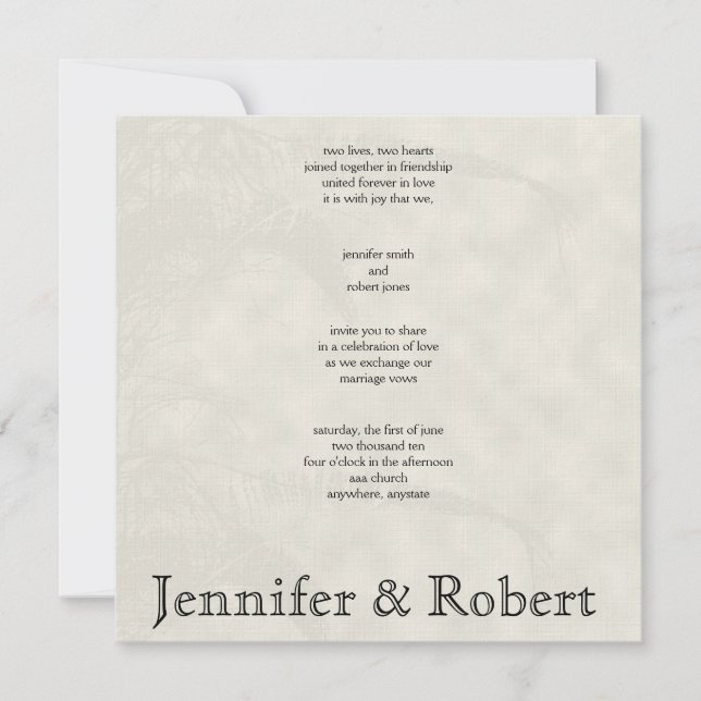Vintage Urban in Ivory Charcoal Wedding Invitation (Front)