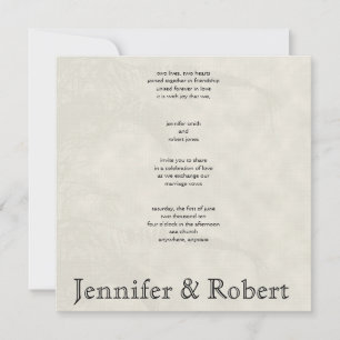 Vintage Urban in Ivory Charcoal Wedding Invitation