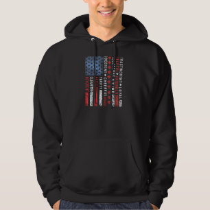 Vintage Us America Flag Scouting Scout Law Pullove Hoodie