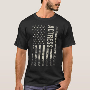 Vintage US American Flag Actress T-Shirt