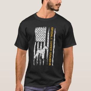 Vintage US American Flag Airedale Terrier Grandma T-Shirt