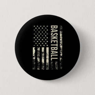 Vintage us american flag basketball premium  6 cm round badge