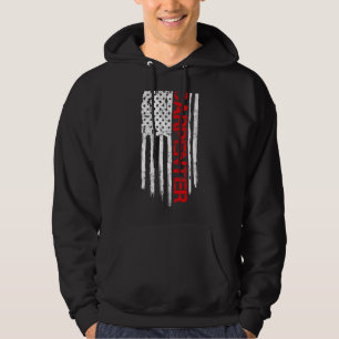 Vintage Us American Flag Distressed Patriotic Carp Hoodie