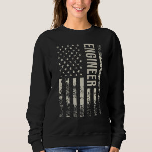 Vintage US American Flag Engineer Sweatshirt
