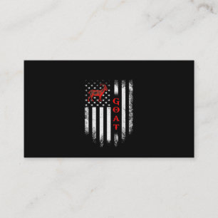 Vintage US American Flag Goat Business Card