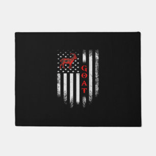Vintage US American Flag Goat Doormat