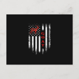 Vintage US American Flag Goat Invitation Postcard