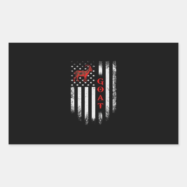 Vintage US American Flag Goat Rectangular Sticker (Front)