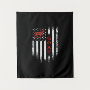 Vintage US American Flag Goat Tapestry