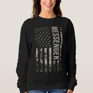 Vintage US American Flag Messenger Sweatshirt