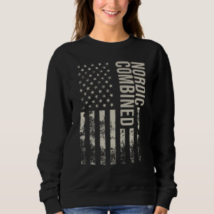 Vintage US American Flag Nordic Combined Sweatshirt