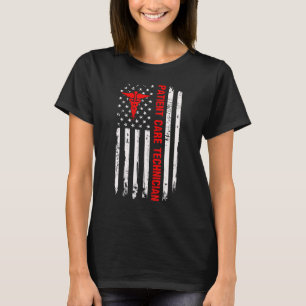 Vintage Us American Flag Patient Care Technician P T-Shirt
