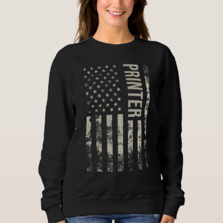 Vintage US American Flag Printer Sweatshirt