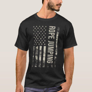 Vintage US American Flag Rope Jumping T-Shirt