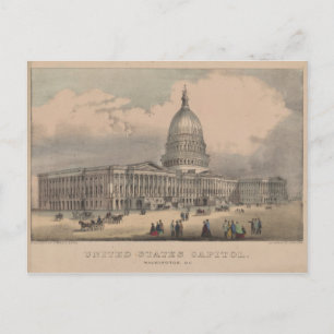 Vintage US Capitol Building Illustration (1872) Postcard