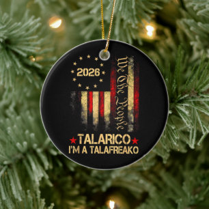 Vintage US Flag 2026 Patriotic Political Supporter Ceramic Tree Decoration