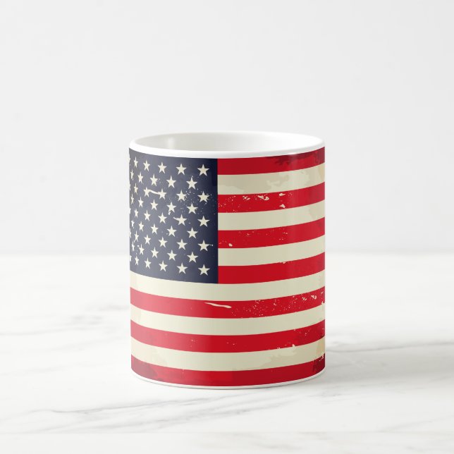 Vintage US Flag Coffee Mug (Center)