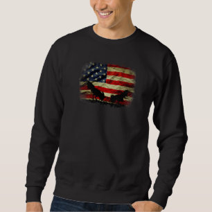 Vintage US Flag game fowl Sparring rooster Gamefow Sweatshirt