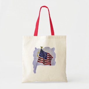 Vintage US Flag in Patriotic Colours Tote Bag