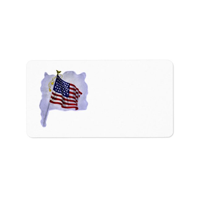Vintage US Flag in Patriotic Label (Front)