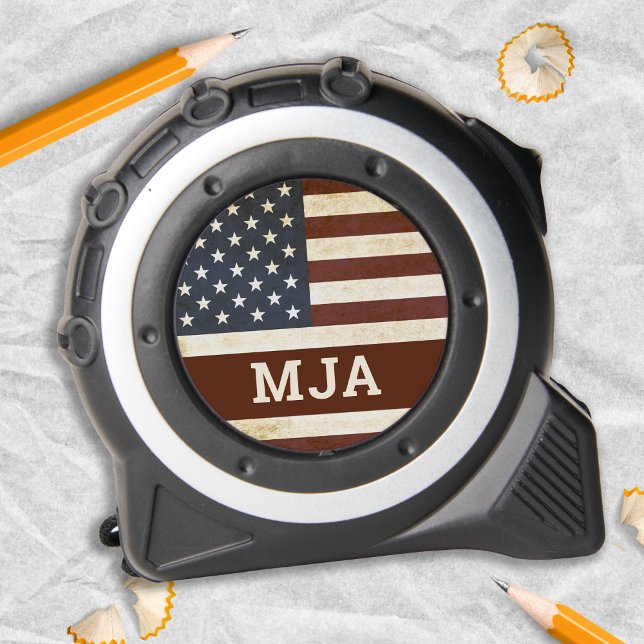 Vintage US Flag Personalised 3 Monogram Patriotic 1 (Creator Uploaded)