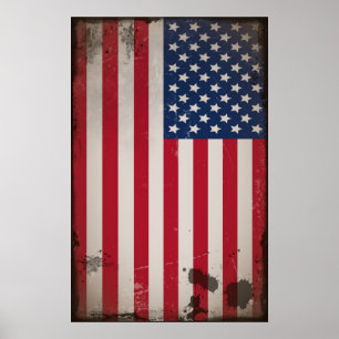 Vintage US Flag Poster